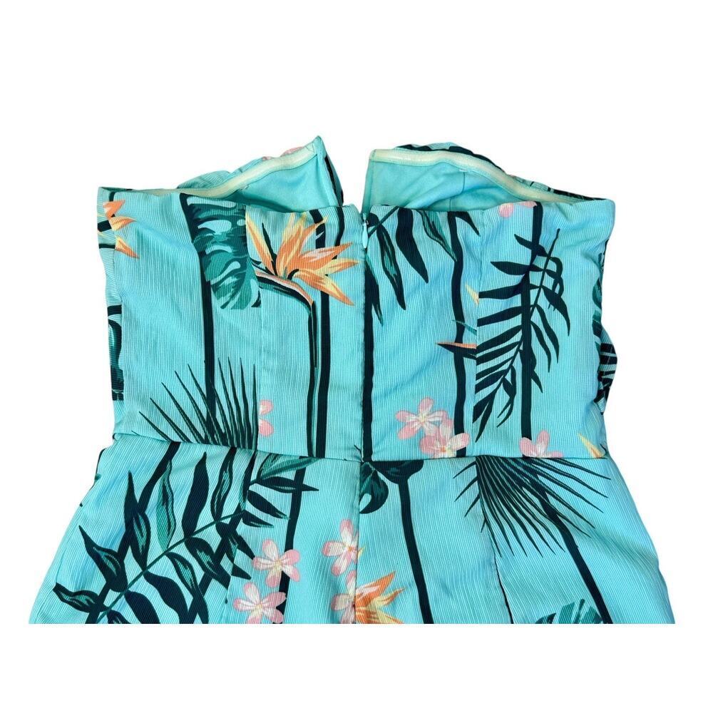 GUESS Tropical Strapless Mini Romper Jumpsuit Summer Resort Vacation Size Small - Picture 7 of 8